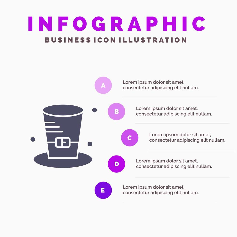 Cap Detective Hat Canada Solid Icon Infographics 5 Steps Presentation Background vector