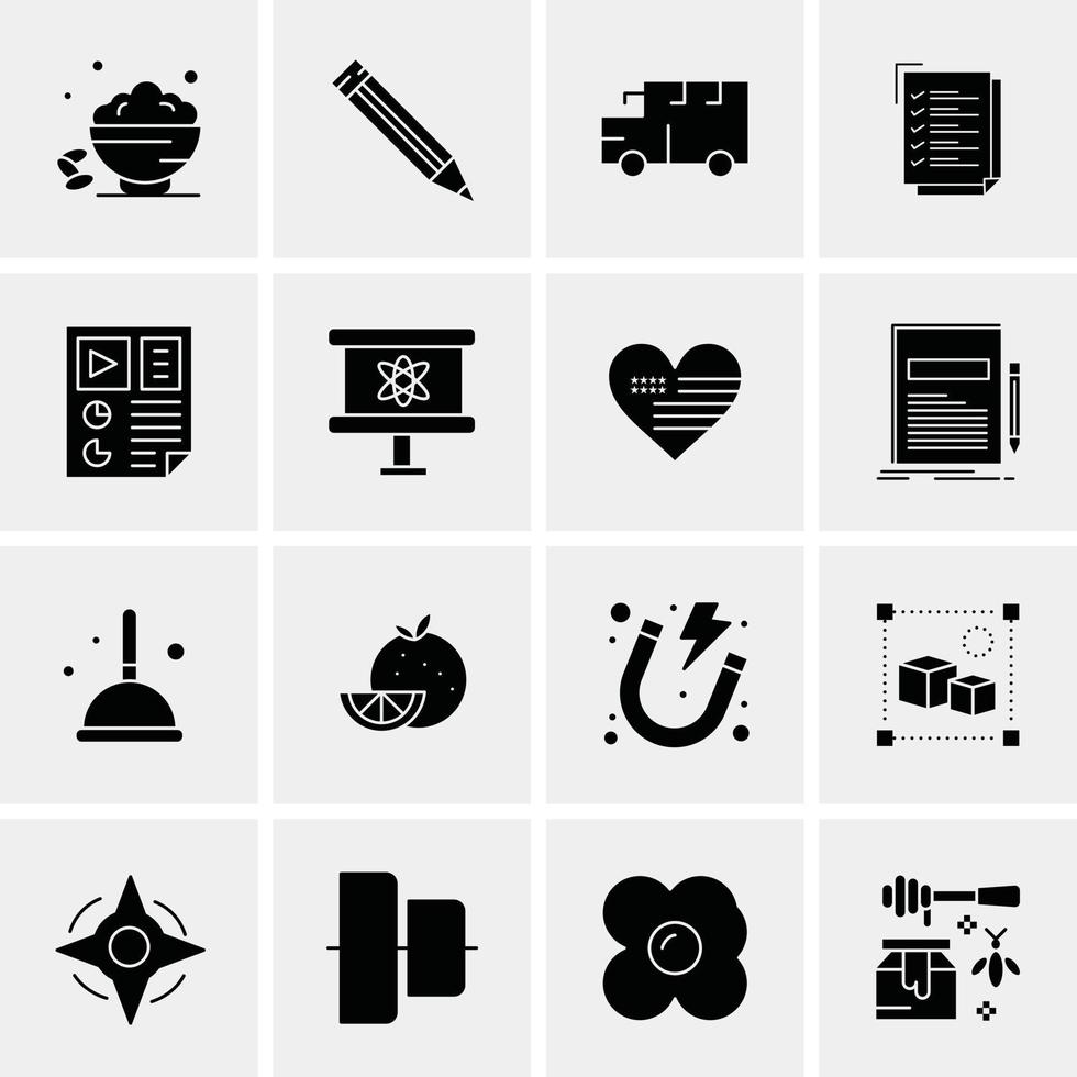 16 iconos universales de negocios vector ilustración de icono creativo para usar en proyectos relacionados con la web y dispositivos móviles