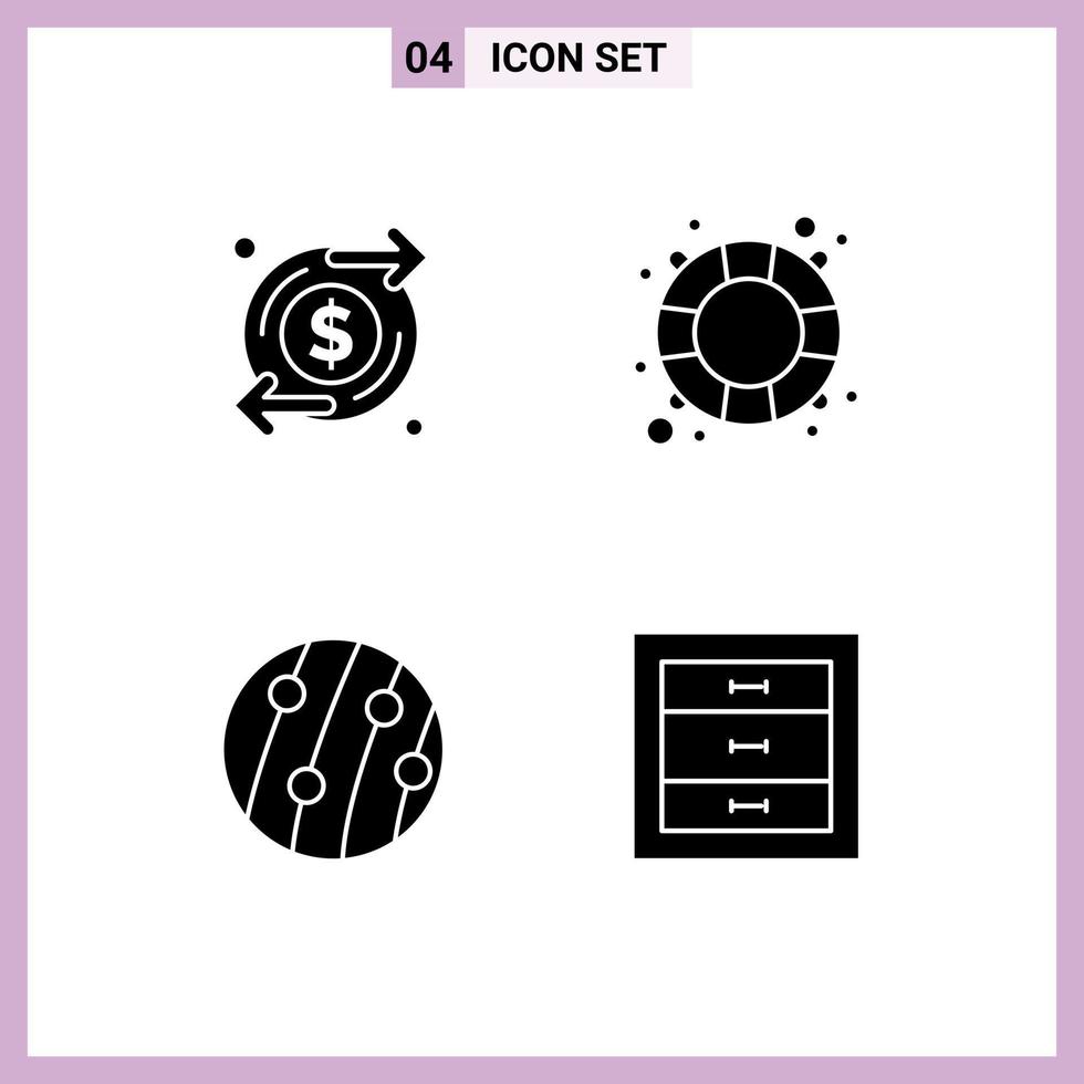 User Interface Pack of 4 Basic Solid Glyphs of growth hair dandruff money salvation scalp disease Editable Vector Design Elements