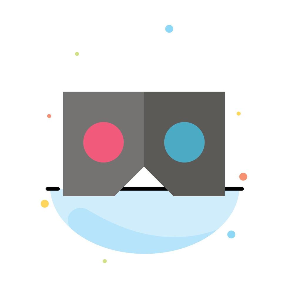 3d Glasses Vr Movie Abstract Flat Color Icon Template vector