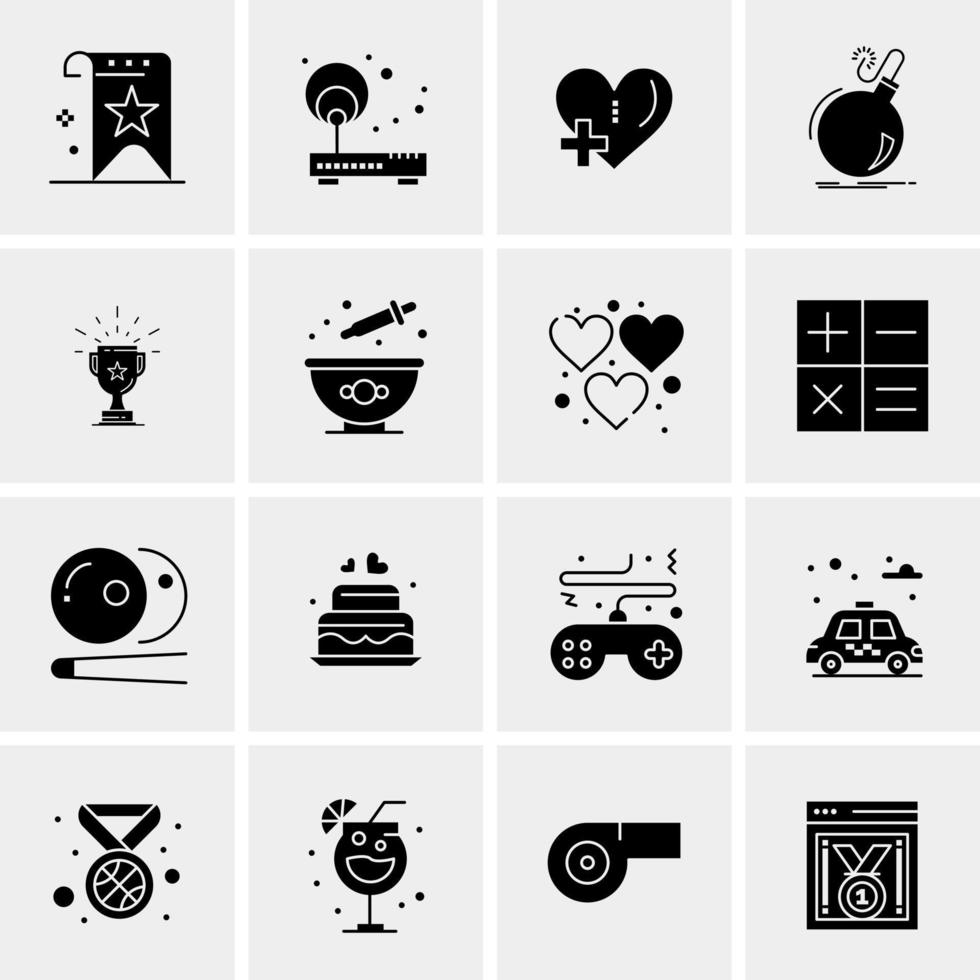 16 iconos de negocios universales vector ilustración de icono creativo para usar en proyectos relacionados con la web y dispositivos móviles