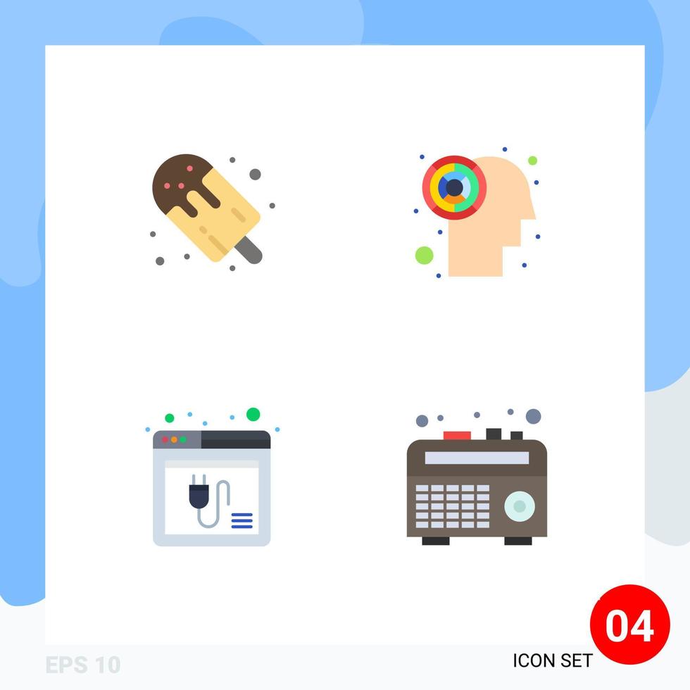 conjunto de 4 iconos de interfaz de usuario modernos signos de símbolos para elementos de diseño vectorial editables web de laberinto de paletas de Internet de caramelo vector