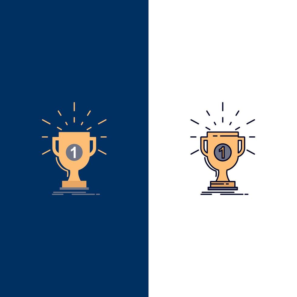 award cup prize reward victory Flat Color Icon Vector