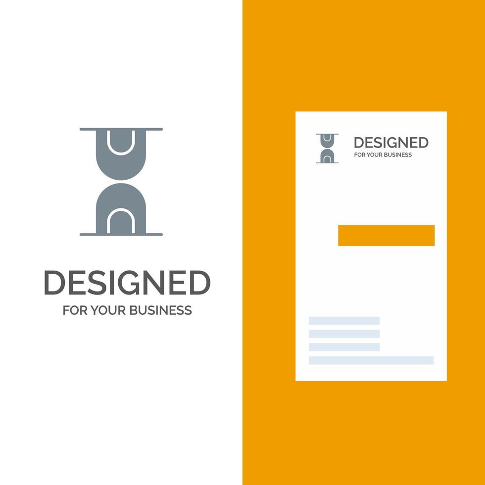 Glass Hour Loading Grey Logo Design and Business Card Template vector