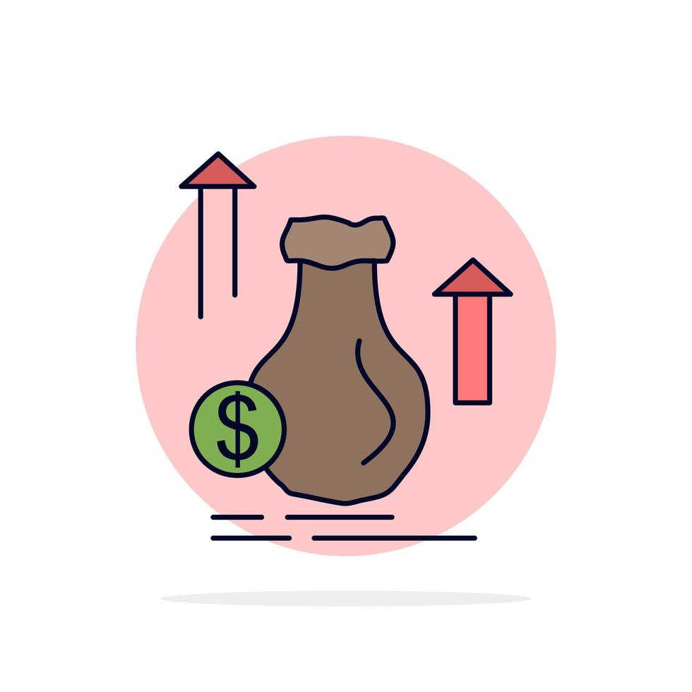 money bag dollar growth stock Flat Color Icon Vector