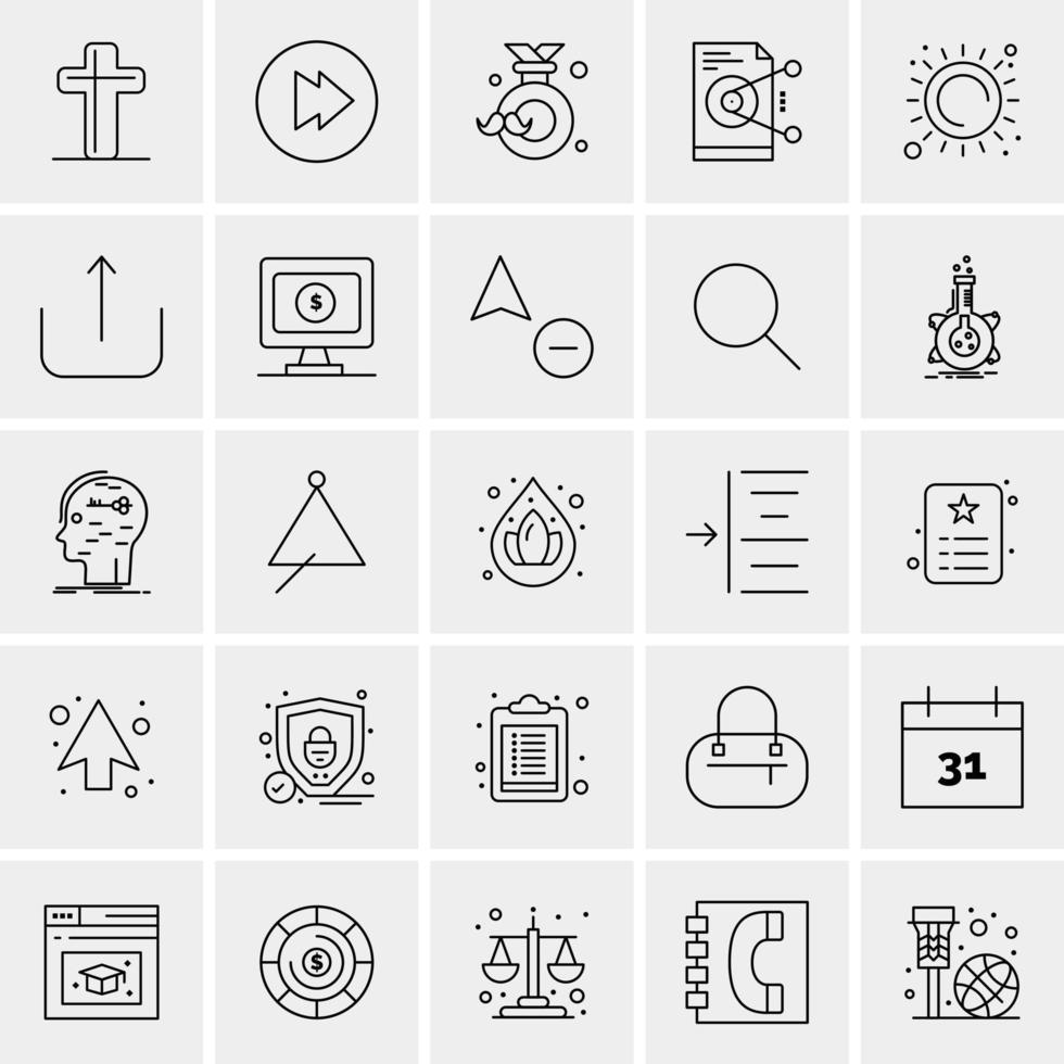 25 iconos de negocios universales vector ilustración de icono creativo para usar en proyectos relacionados con la web y dispositivos móviles