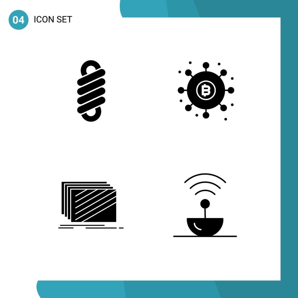 4 User Interface Solid Glyph Pack of modern Signs and Symbols of double layer distribution money texture Editable Vector Design Elements