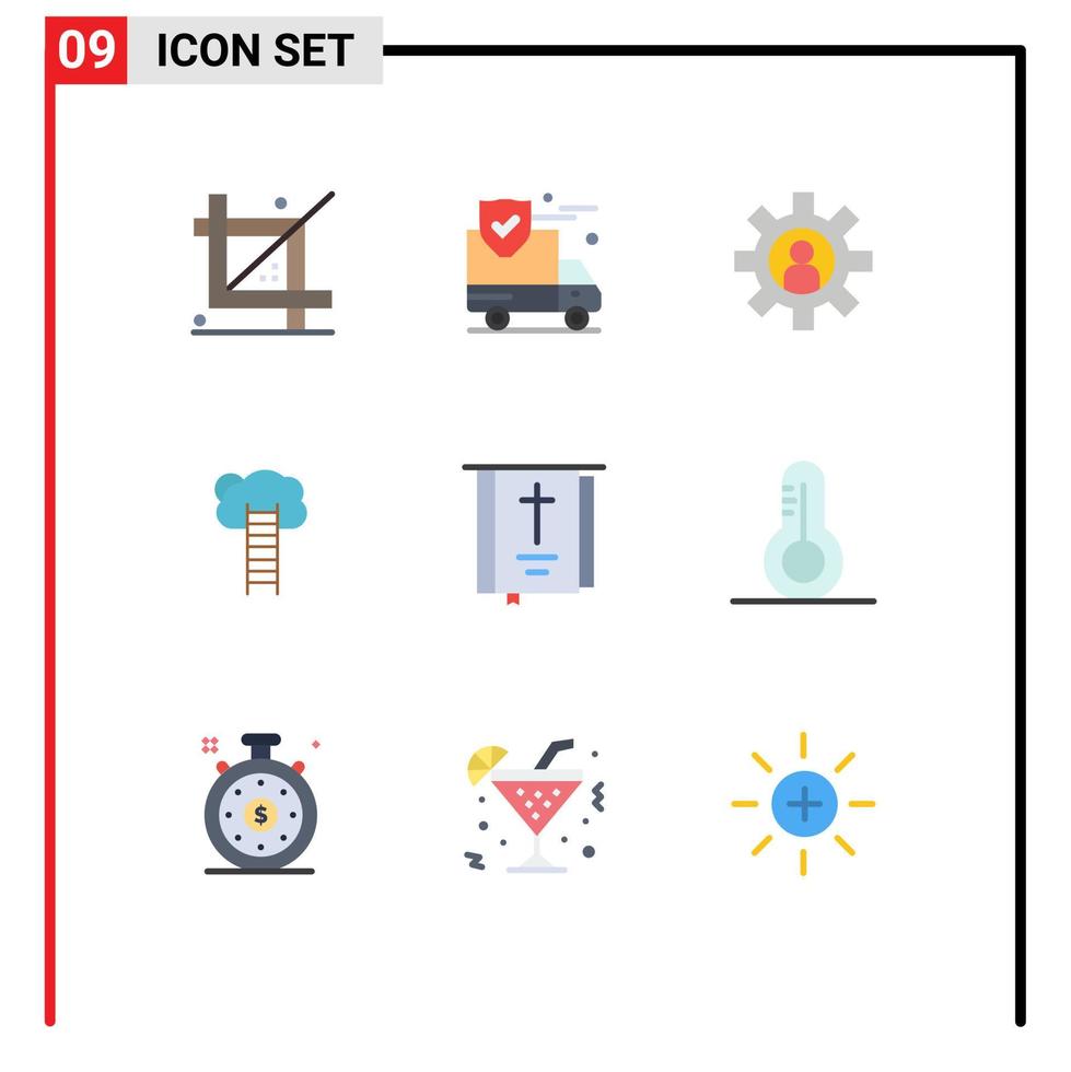 9 iconos creativos signos y símbolos modernos del cielo carrera van business support elementos de diseño vectorial editables vector