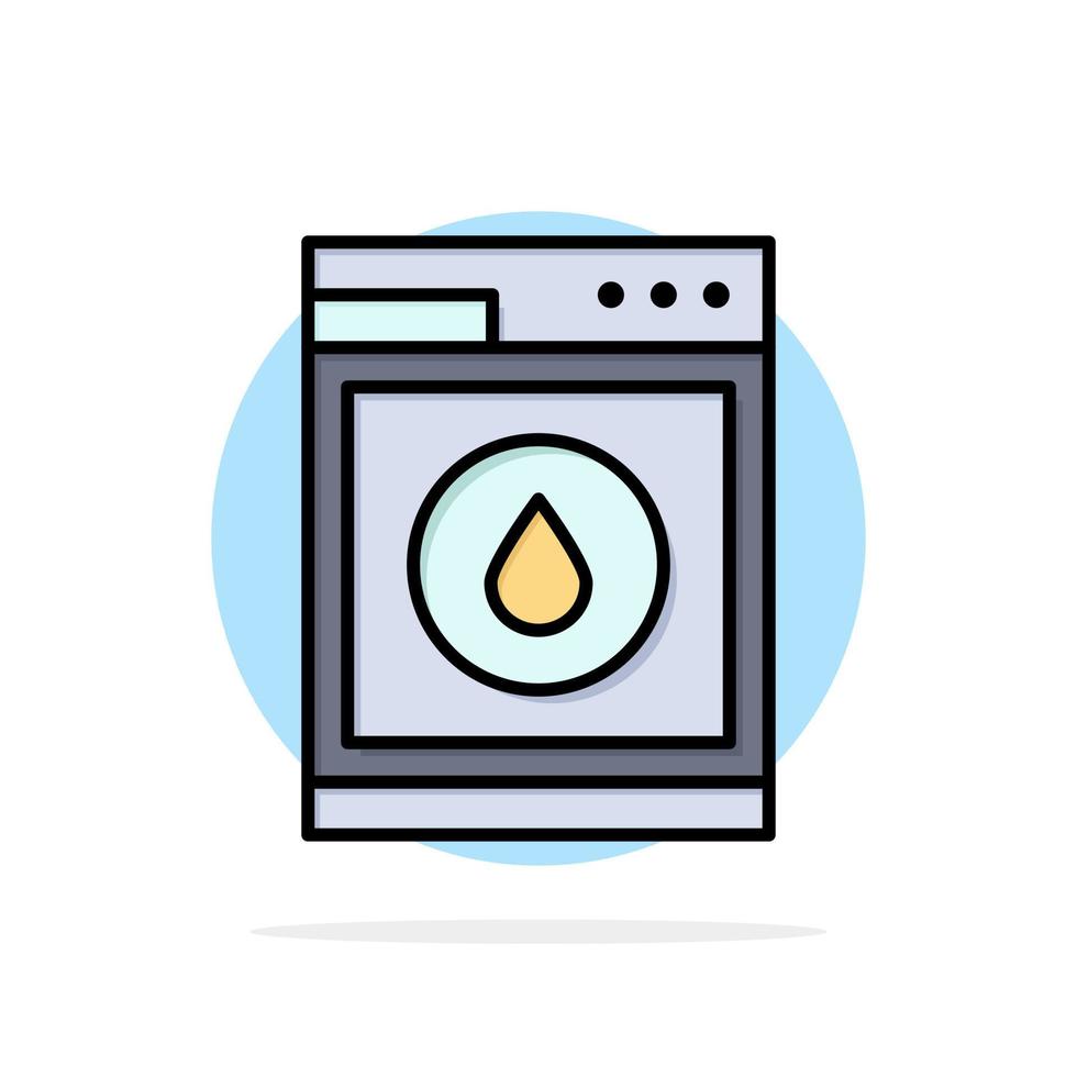 lavadora lavadora robot círculo abstracto fondo color plano icono vector