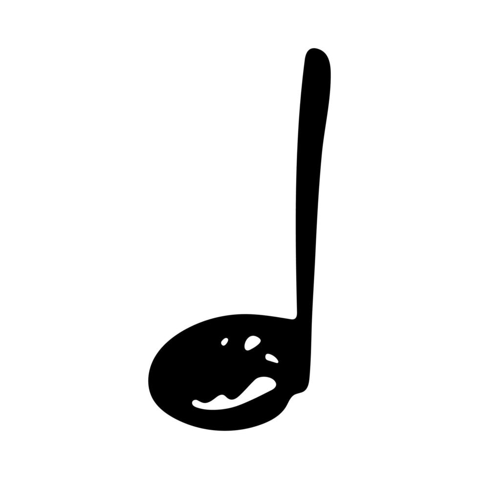 Music note doodle. Hand drawn musical symbol. Single element for print, web, design, decor, logo vector