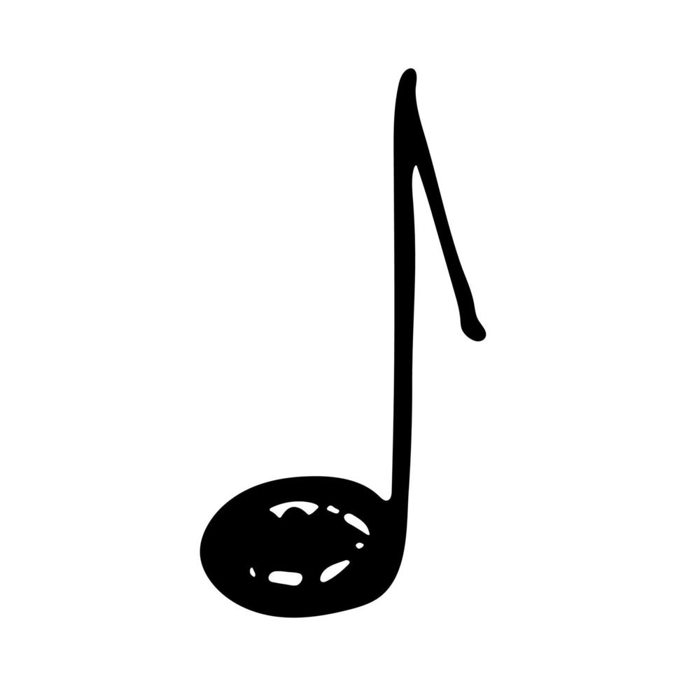 garabato de nota musical. símbolo musical dibujado a mano. elemento único para impresión, web, diseño, decoración, logotipo vector