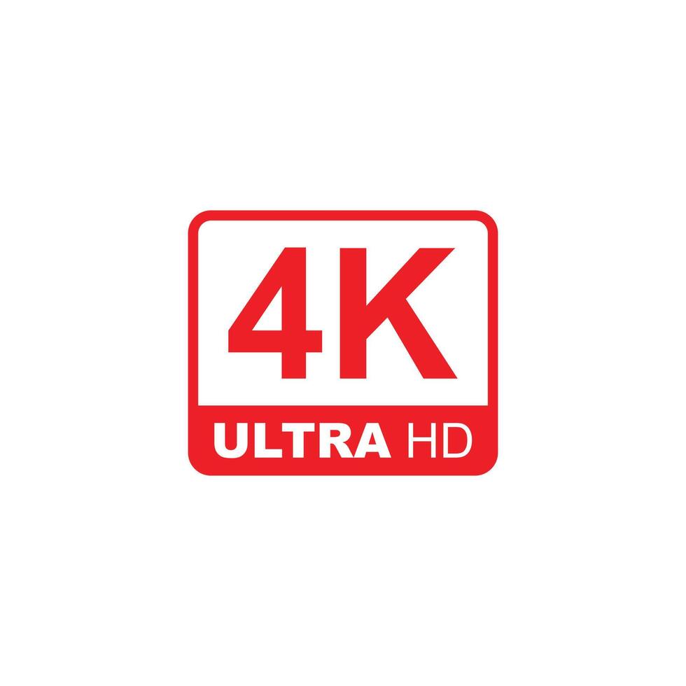 Eps10 Red Vector 4K Ultra Or UHD 2160p Icon Isolated On White eps10-red-vector-4k-ultra-or-uhd-2160p-icon-isolated-on-white