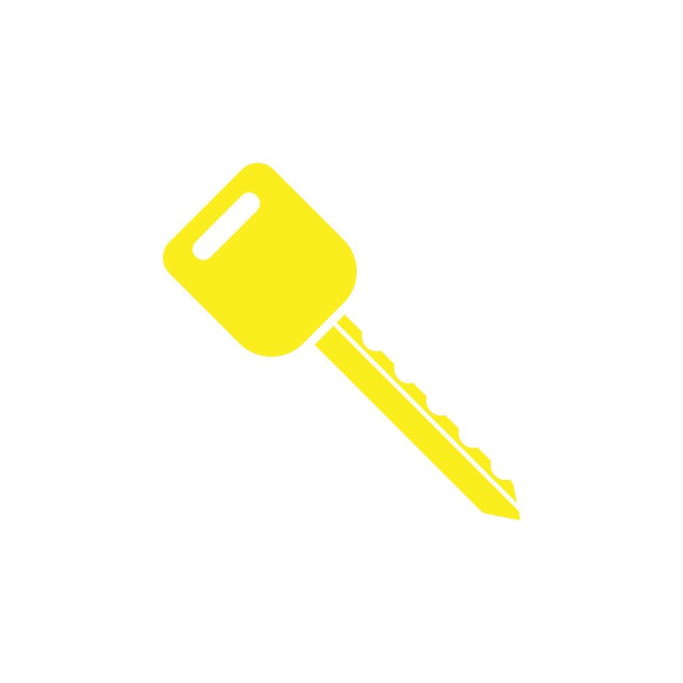 eps10 icono de arte abstracto de llave de bloqueo de coche vectorial amarillo aislado en fondo blanco. símbolo de servicio automático en un estilo moderno y plano simple para el diseño de su sitio web, logotipo y aplicación móvil vector