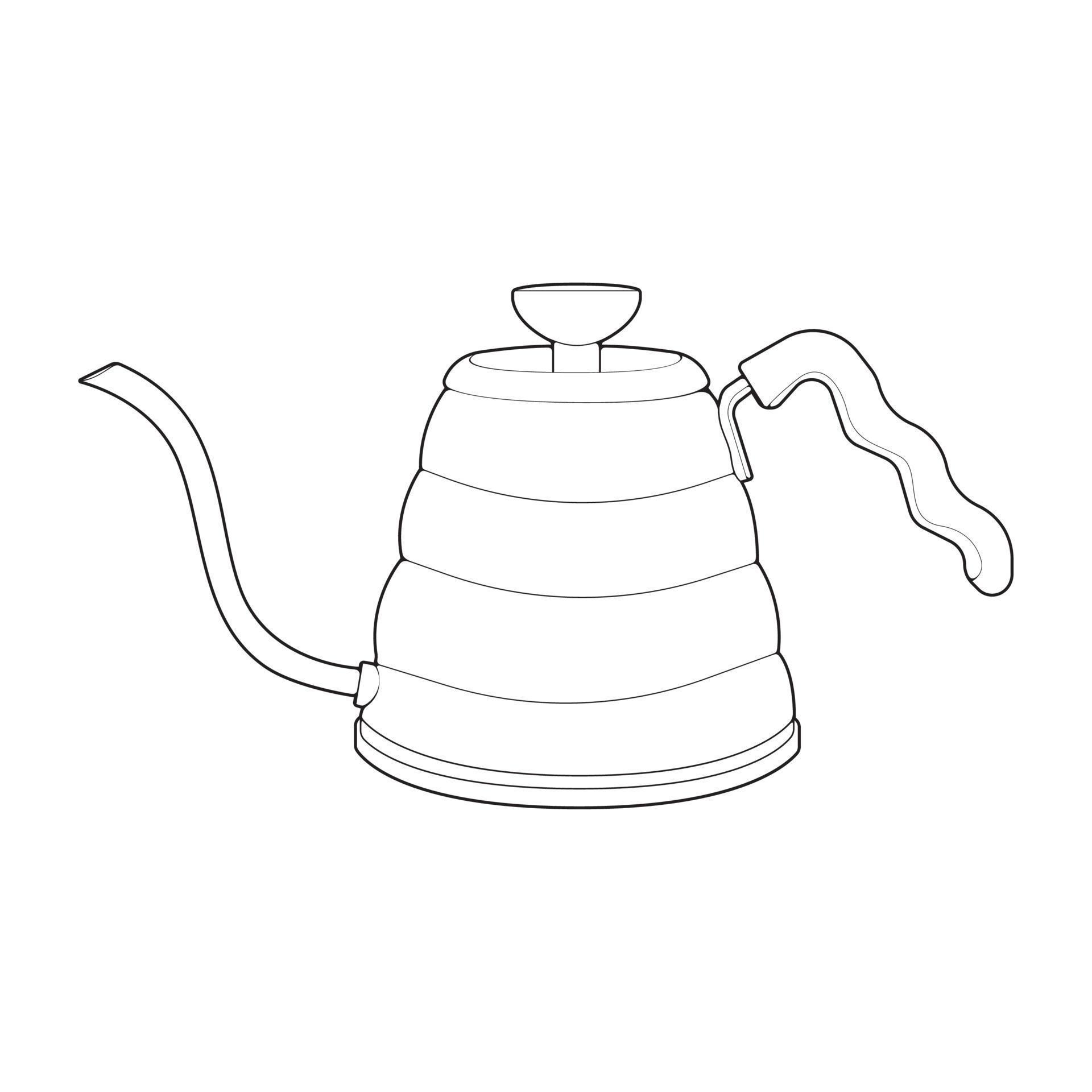 Kettle line vector art. Teapot logo. Kettle with handle isolated on
