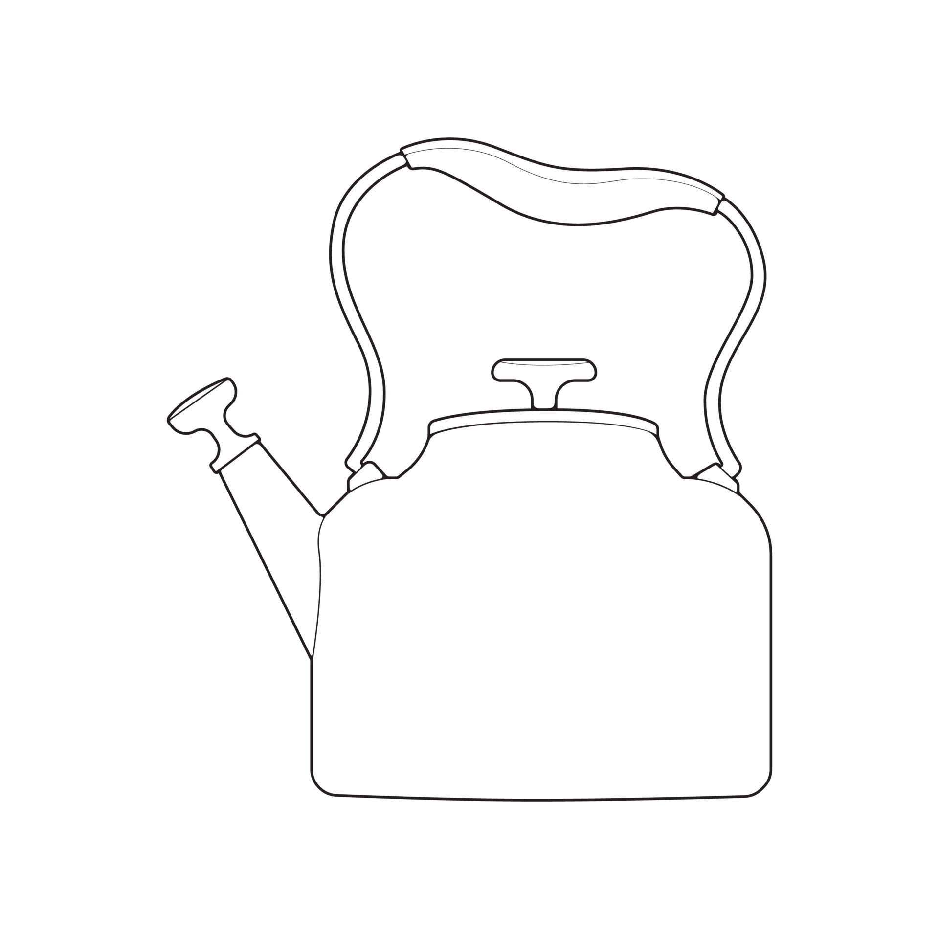 Kettle line vector art. Teapot logo. Kettle with handle isolated on