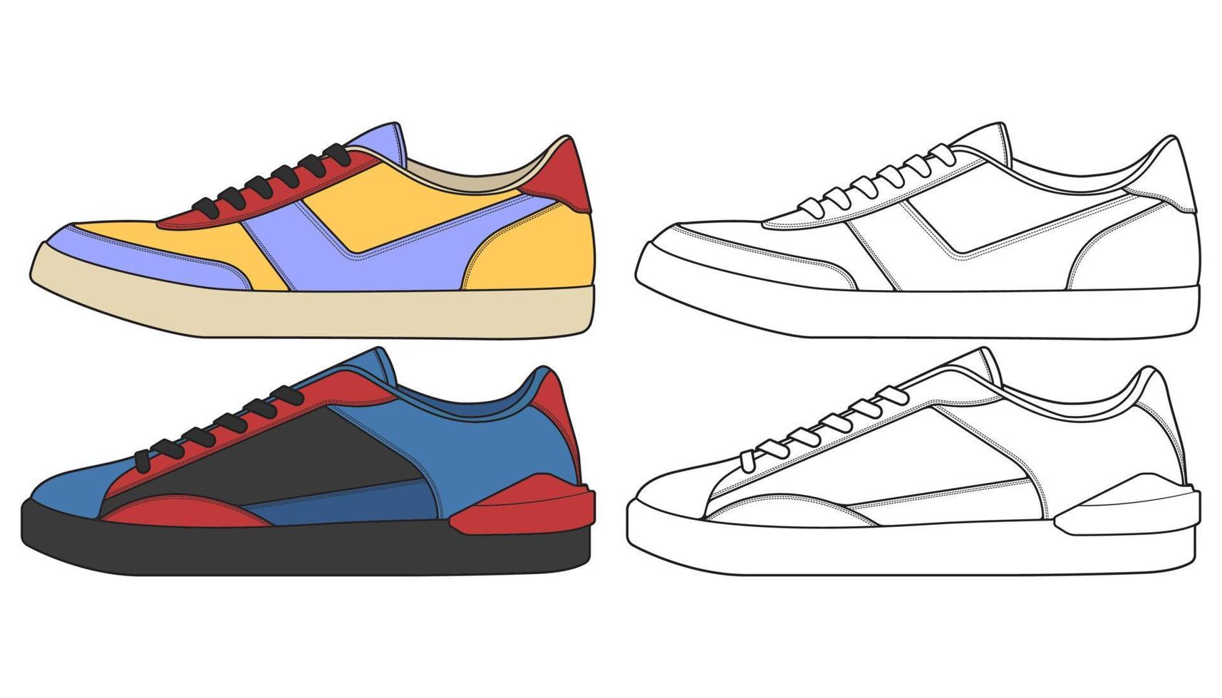 zapato de la zapatilla de deporte. concepto. diseño plano. ilustración vectorial zapatillas de deporte en estilo plano. vector