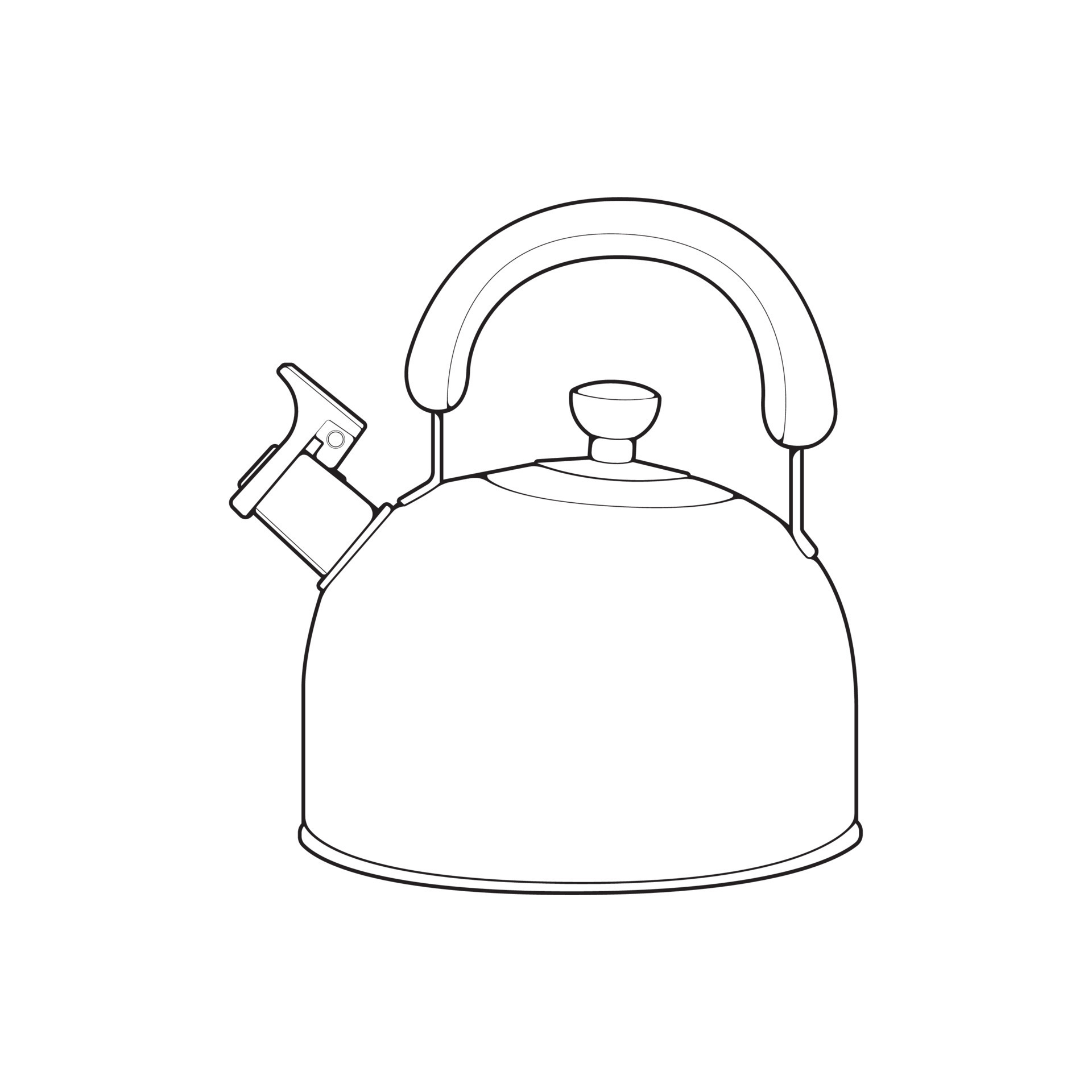 Kettle line vector art. Teapot logo. Kettle with handle isolated on