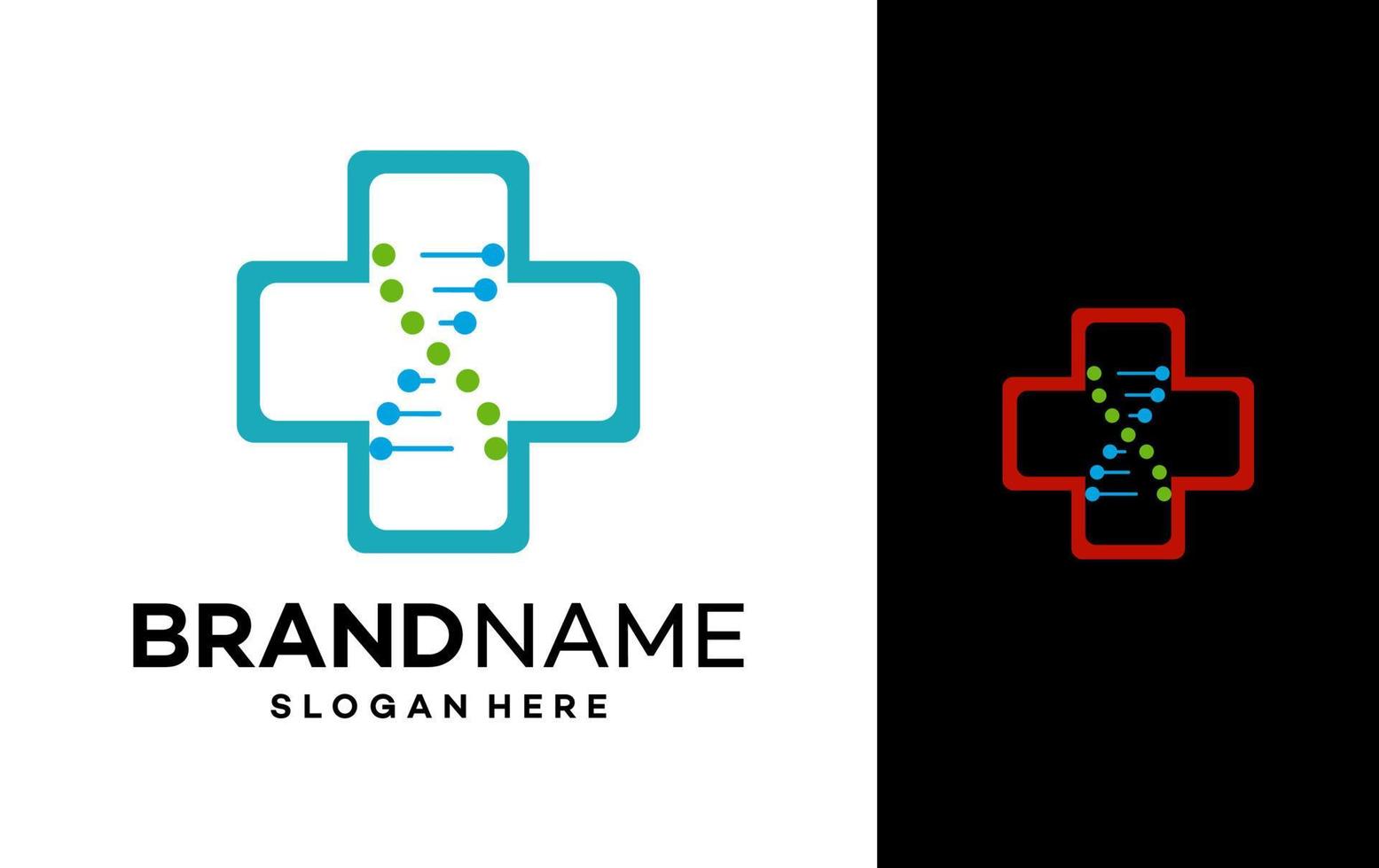 dna medical logo template illustration vector