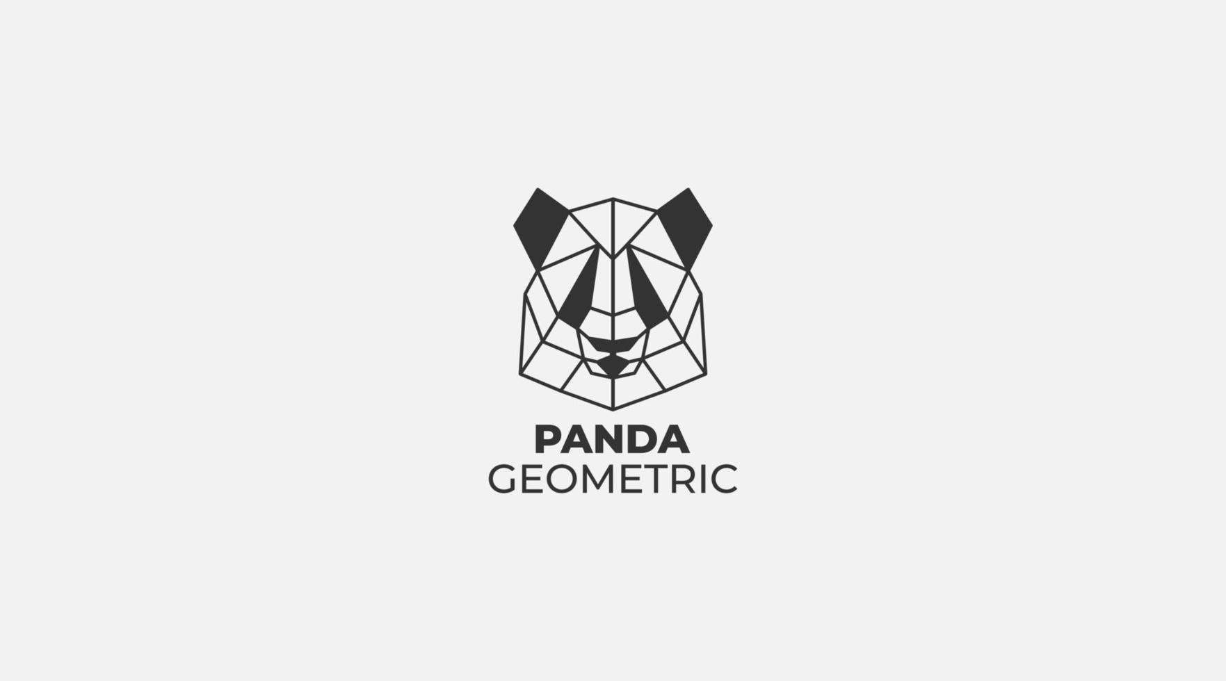 plantilla de diseño de logotipo de vector de líneas de panda geométricas