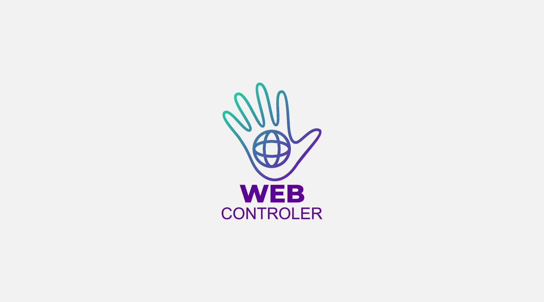 Ilustración de diseño de vector de logotipo de icono de controlador web