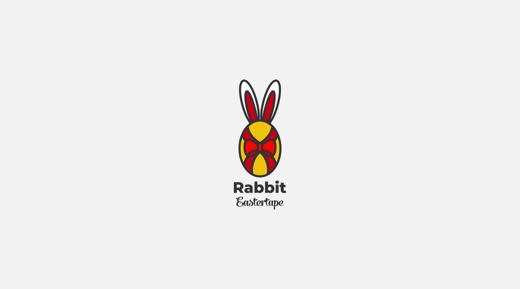 Rabbit eastertape vector logo design icon template