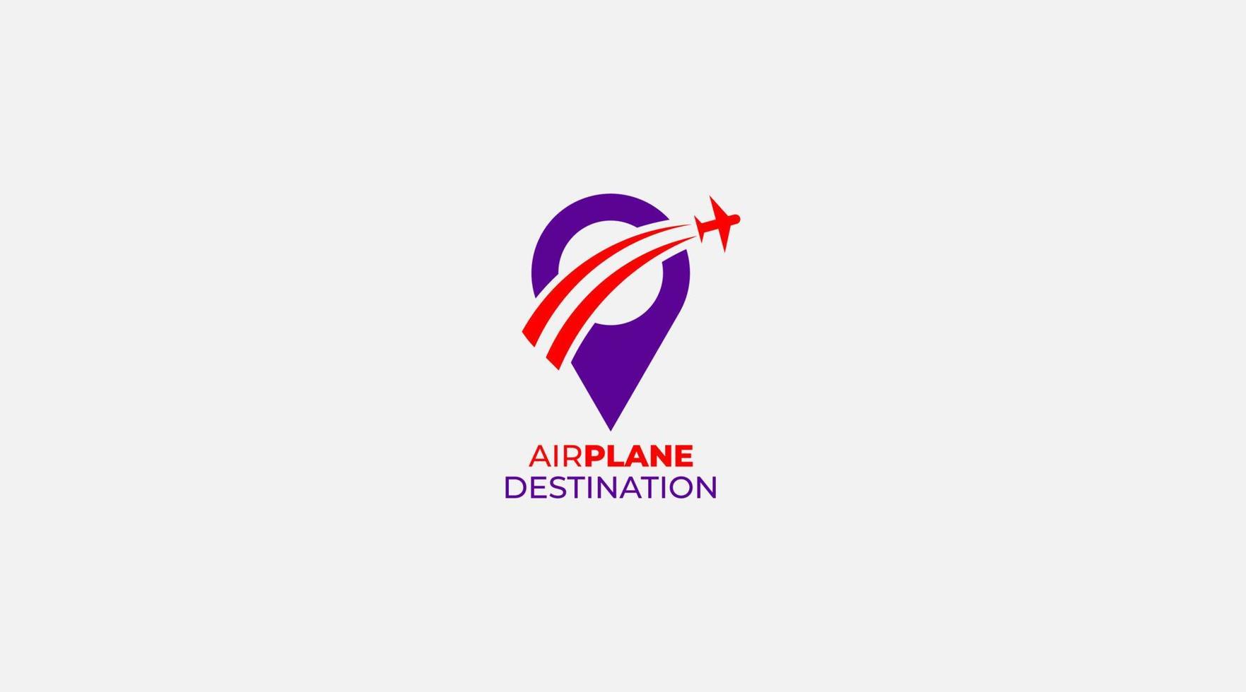 icono de diseño de logotipo de vector de pin de avión