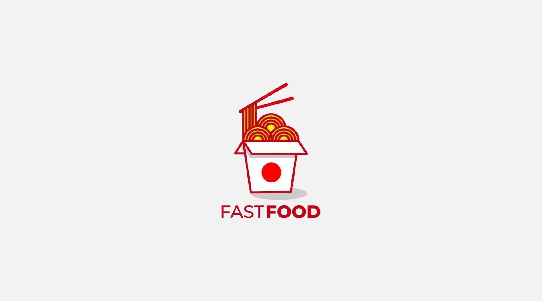 plantilla de diseño de logotipo de icono de vector de comida de fideos chinos