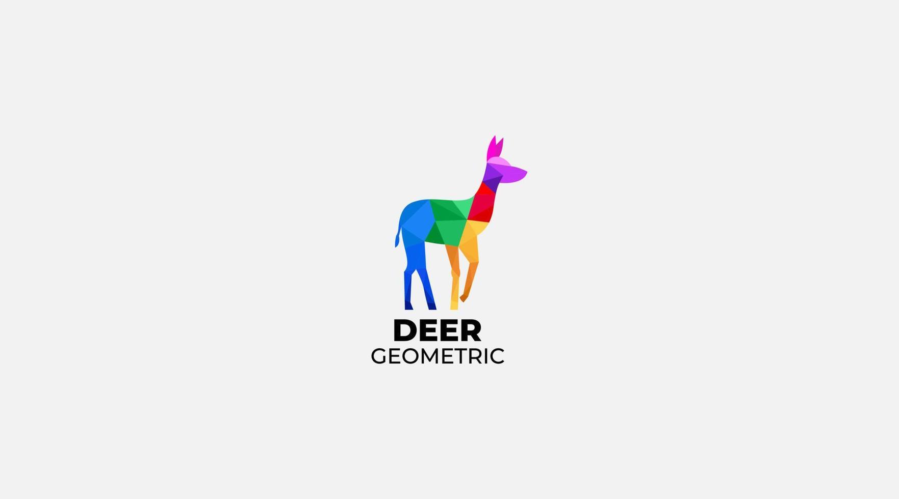 glowing gradient geometric deer vector logo design icon