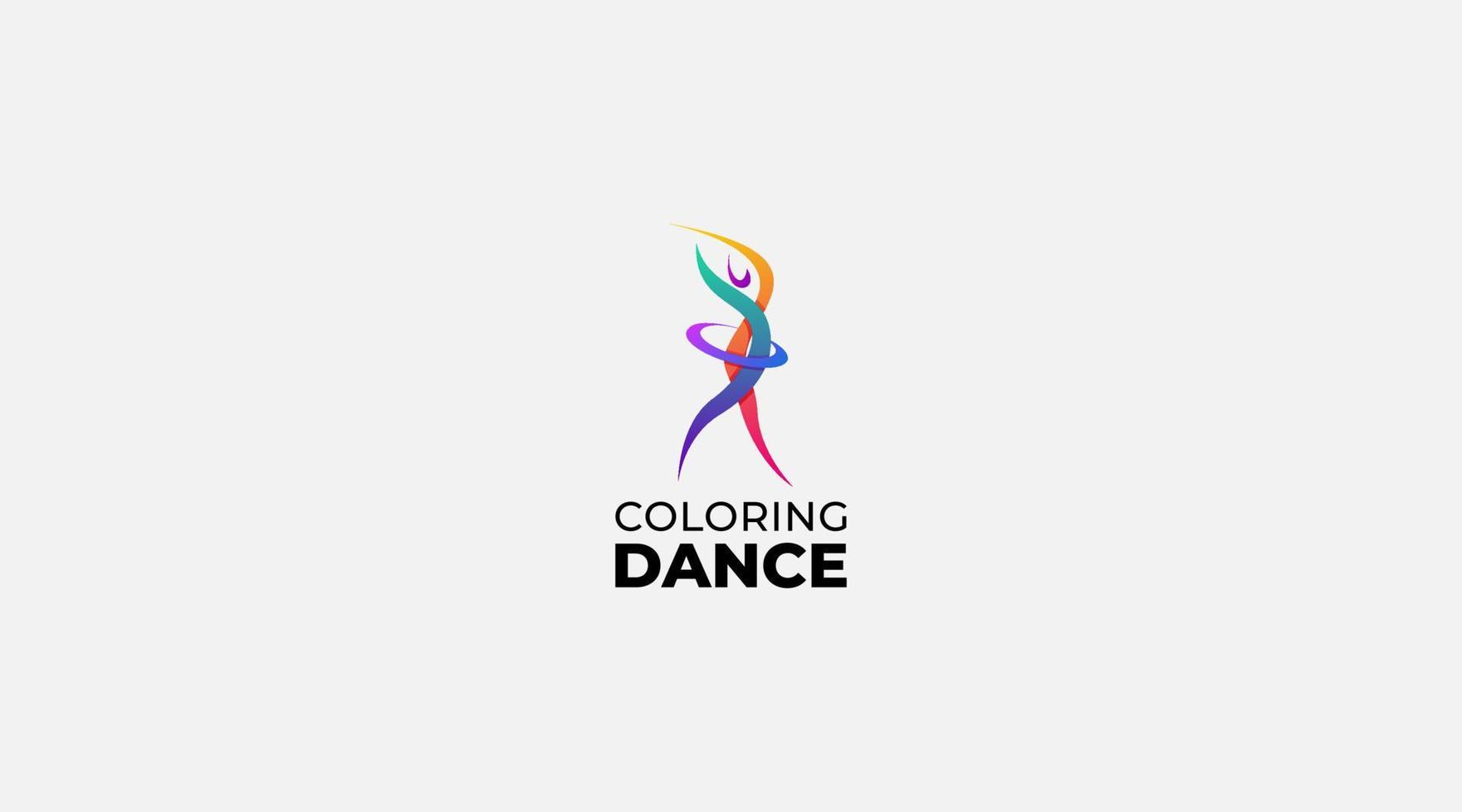 persona abstracta de baile colorido, elemento de diseño de logotipo vector