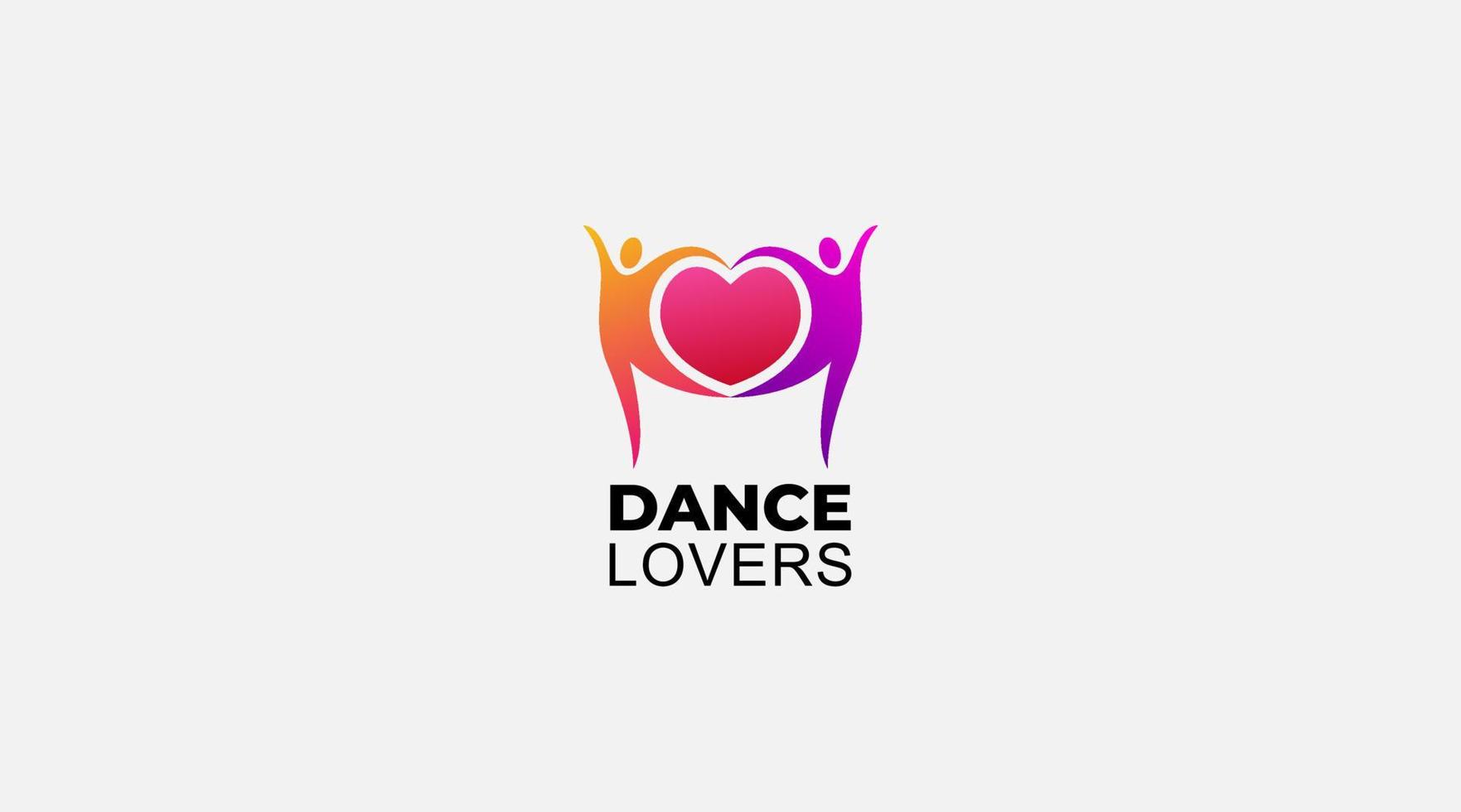 Dance lovers logo design icon vector template