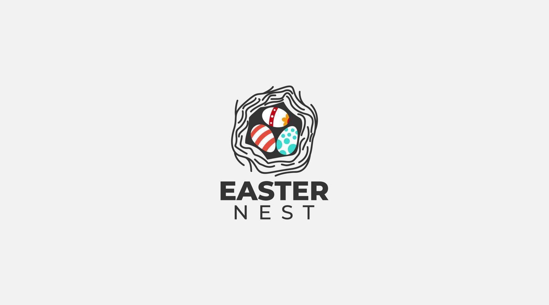 Easter nest logo deign icon vector template