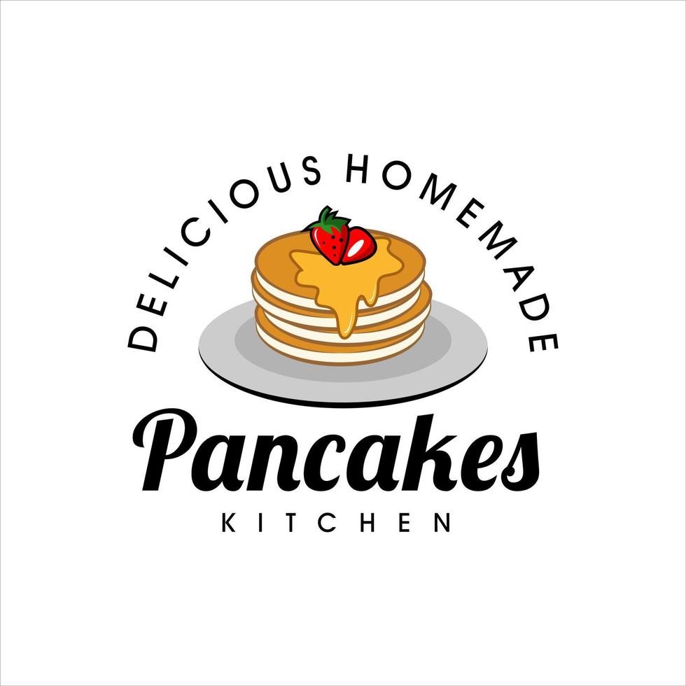 vector de panadería de diseño de logotipo de panqueques