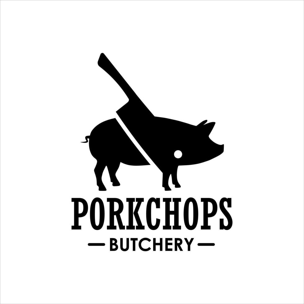 Food Industry Graphic Butcher Logo Design Idea vector