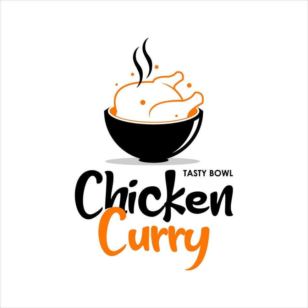 Chicken Curry Logo Design Indian Food Template vector