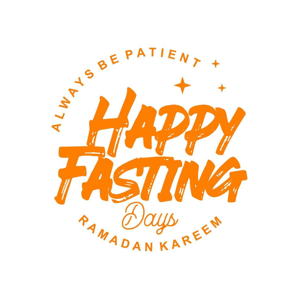 happy fasting badge Islamic vector for Ramadan