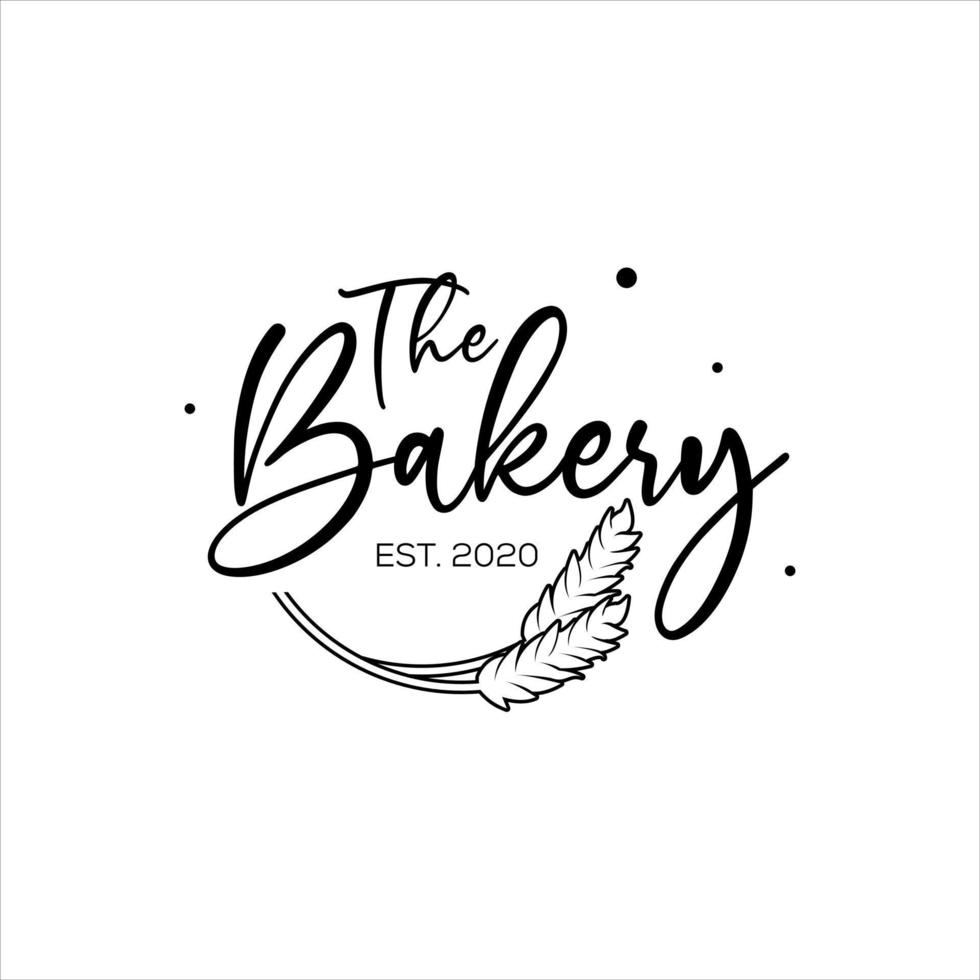 Bakery Logo Design with Calligraphy Typo vector