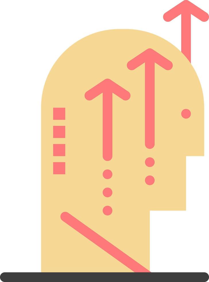 Emotional Growth Human Intelligence Mind  Flat Color Icon Vector icon banner Template