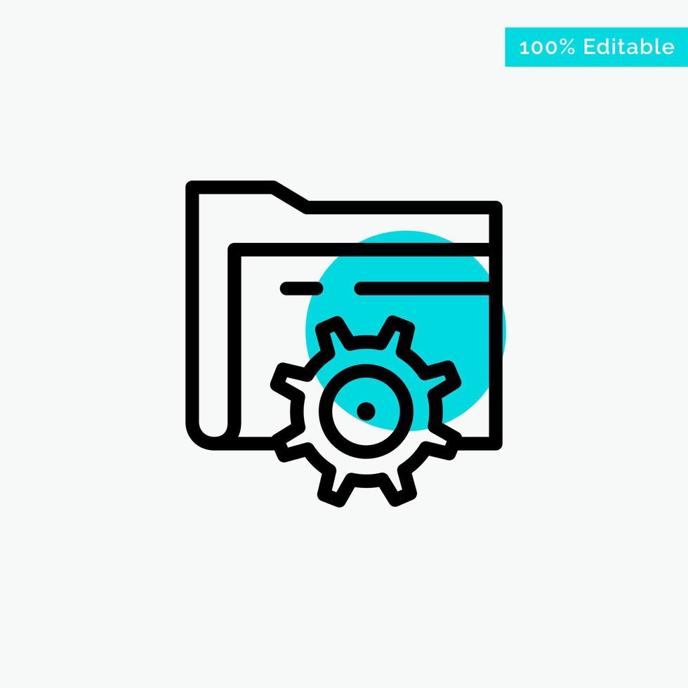 Folder Setting Gear Computing turquoise highlight circle point Vector icon