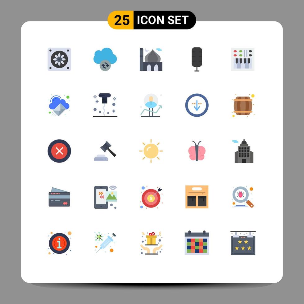 paquete de iconos vectoriales de stock de 25 signos y símbolos de línea para volumen abierto volumen luna altavoz deporte elementos de diseño vectorial editables vector