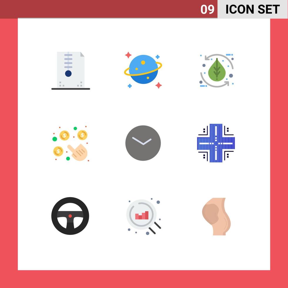 Set of 9 Modern UI Icons Symbols Signs for basic per leaf pay nature Editable Vector Design Elements
