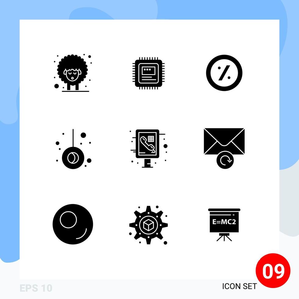 Set of 9 Modern UI Icons Symbols Signs for public information ecommerce info graphic pendulum Editable Vector Design Elements