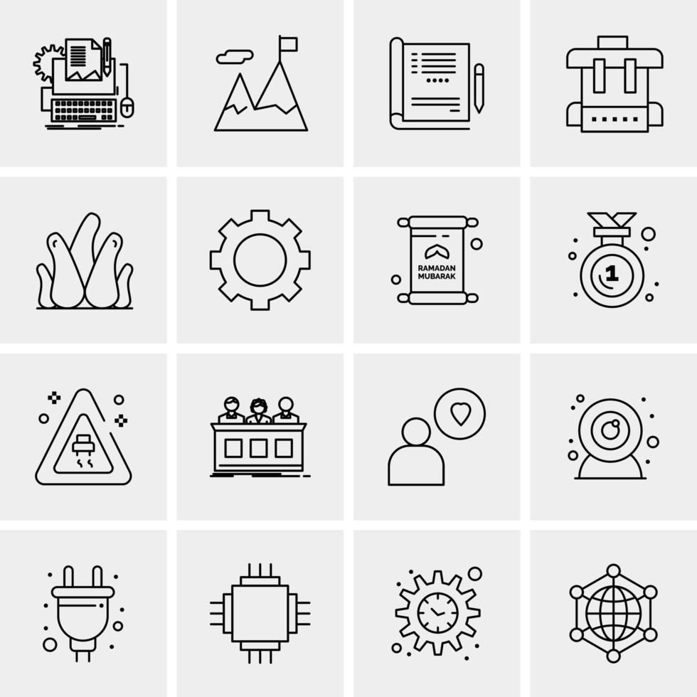 16 iconos de negocios universales vector ilustración de icono creativo para usar en proyectos relacionados con la web y dispositivos móviles