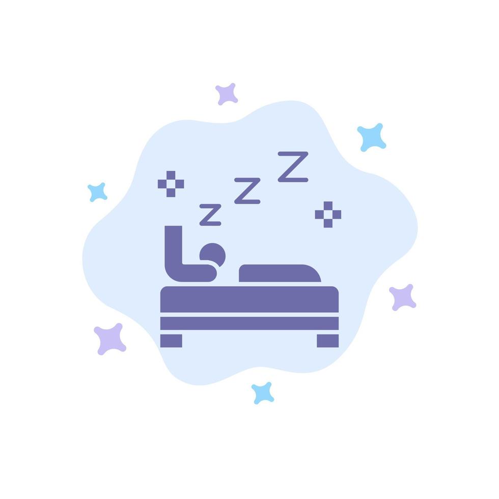 cama dormitorio limpieza limpia icono azul sobre fondo de nube abstracta vector