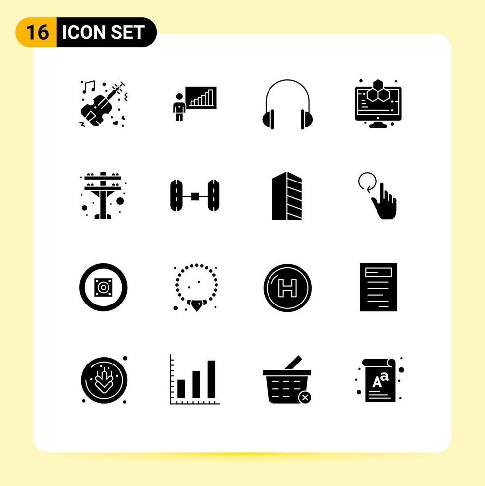 16 Creative Icons Modern Signs and Symbols of study computer success analytics music Editable Vector Design Elements