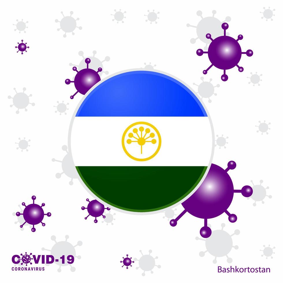 Pray For Bashkortostan COVID19 Coronavirus Typography Flag Stay home Stay Healthy Take care of your own health vector