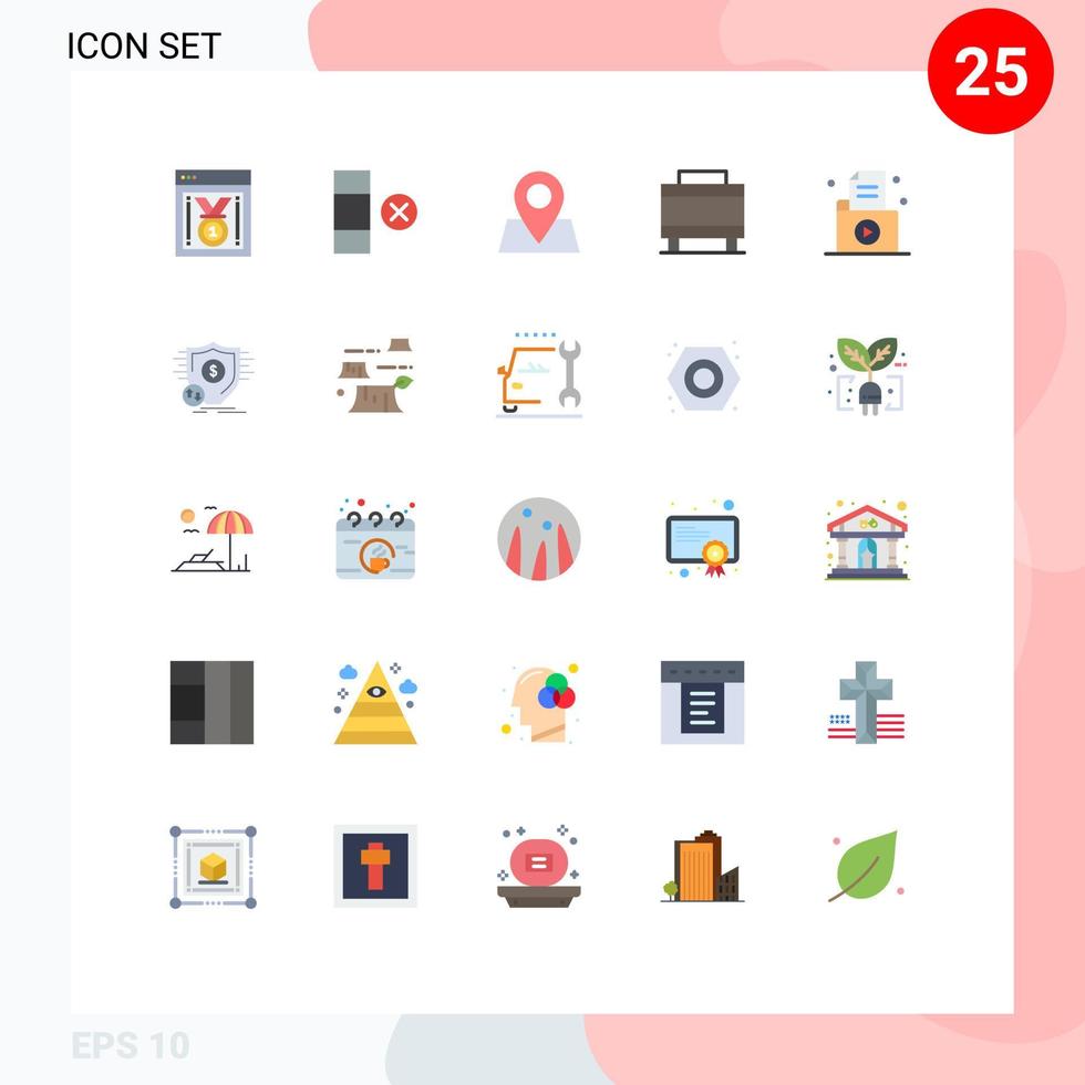 paquete de iconos de vector de stock de 25 signos y símbolos de línea para elementos de diseño de vector editable de viaje de archivo de puntero de carpeta de registro