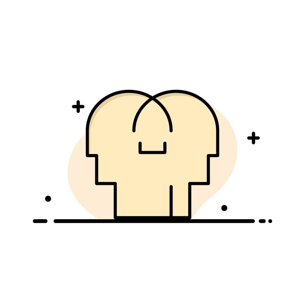 Empathy Feelings Mind Head  Business Flat Line Filled Icon Vector Banner Template