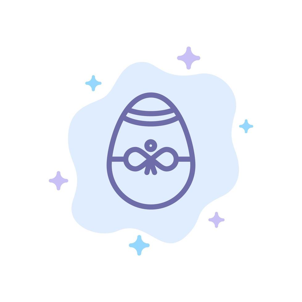 Gift Bird Decoration Easter Egg Blue Icon on Abstract Cloud Background vector
