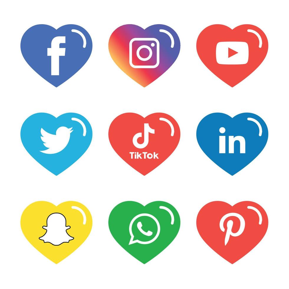 Social media icons set Logo Vector Illustrator