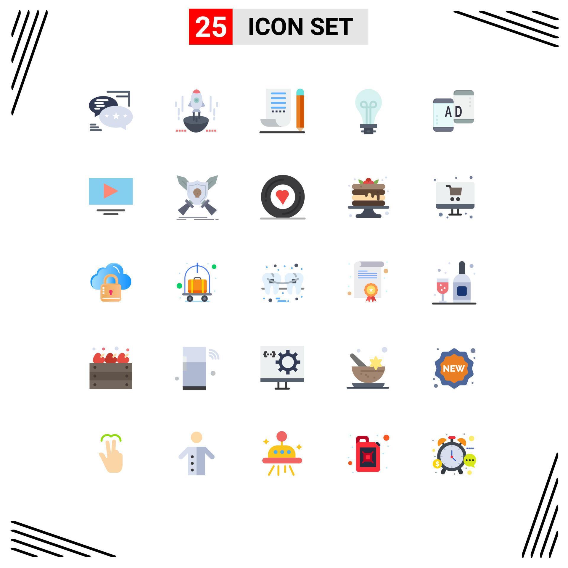 Pack of 25 creative Flat Colors of creative scratch pad startup notepad